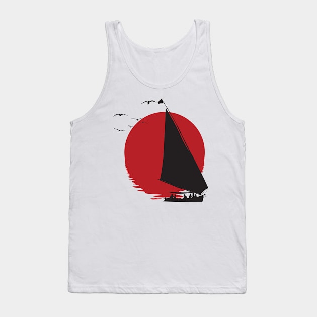 Sailing sunset Tank Top by Monos Kromaticos Graphic Studio